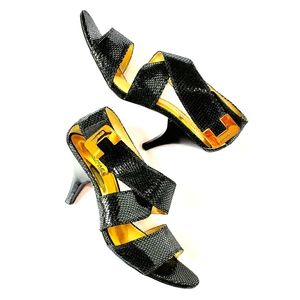 Michael Kors Black Snake Skin High Heel Sandals